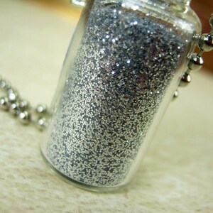 Stardust 2ml Glass Bottle Necklace Charm Star Dust Cork Bottle Vial Pendant Silver Fairy Tale Star image 4