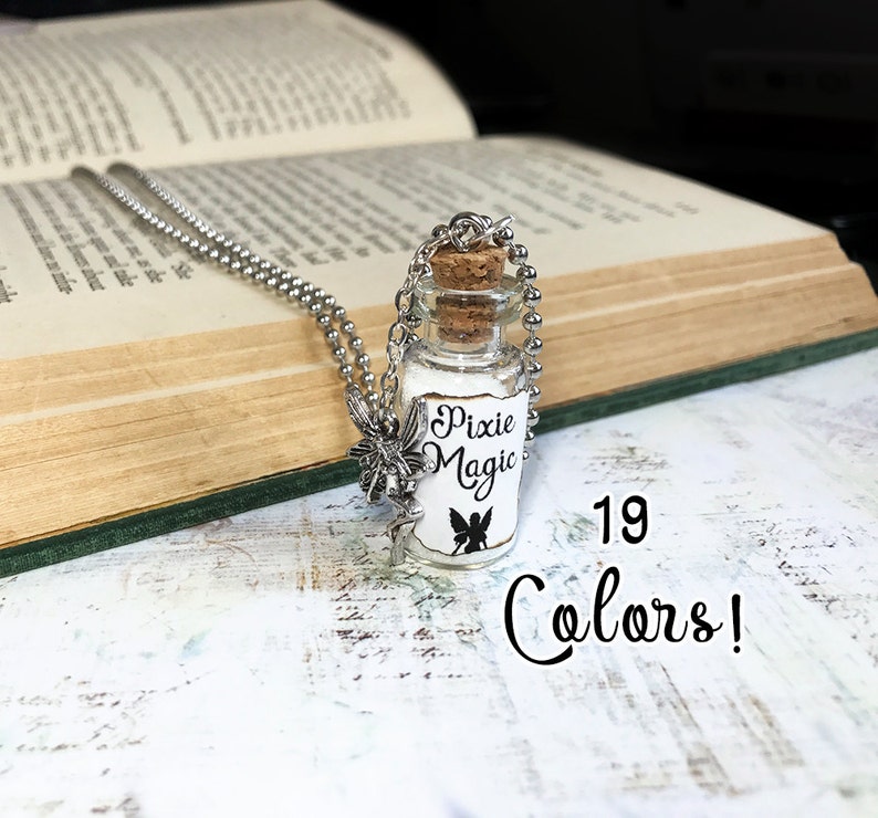 Pixie Magic 2ml Glass Bottle Necklace Magic Dust Charm Fairy Tale image 1