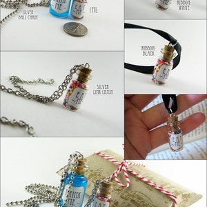 Karma Glass Bottle Necklace Charm Good Luck Energy Cork Vial Pendant image 5