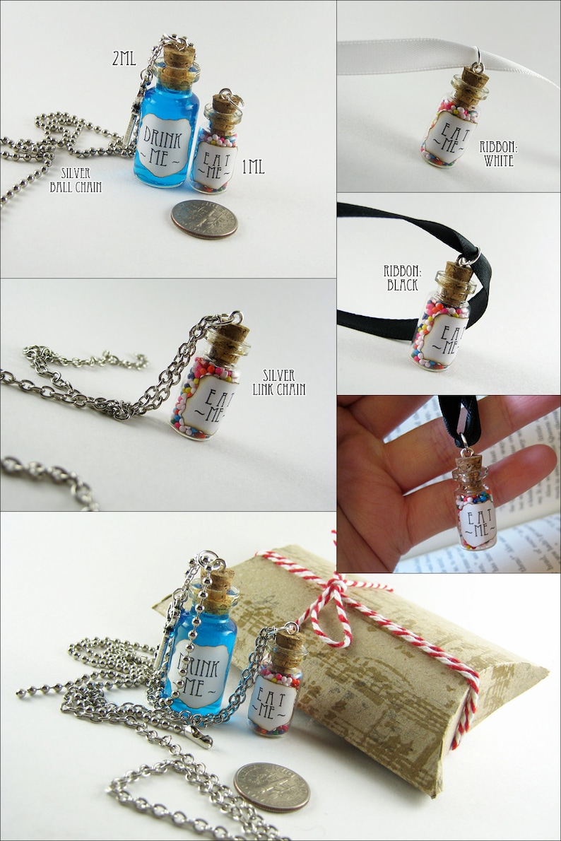 Karma Glass Bottle Necklace Charm Good Luck Energy Cork Vial Pendant image 5