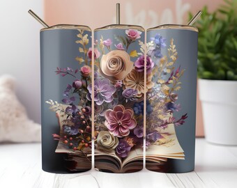 30+ 20oz Cartoon Tumbler, Tumbler Sublimation Designs Tumbler PNG File Digital Download, Colorful Flowers png