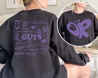 Olivia Guts Tour Track List Aesthetic Sweatshirt, Rodrigo Guts Shirt, Album Tracklist Tee, Olivia Merch, Teenager Girl Gifts