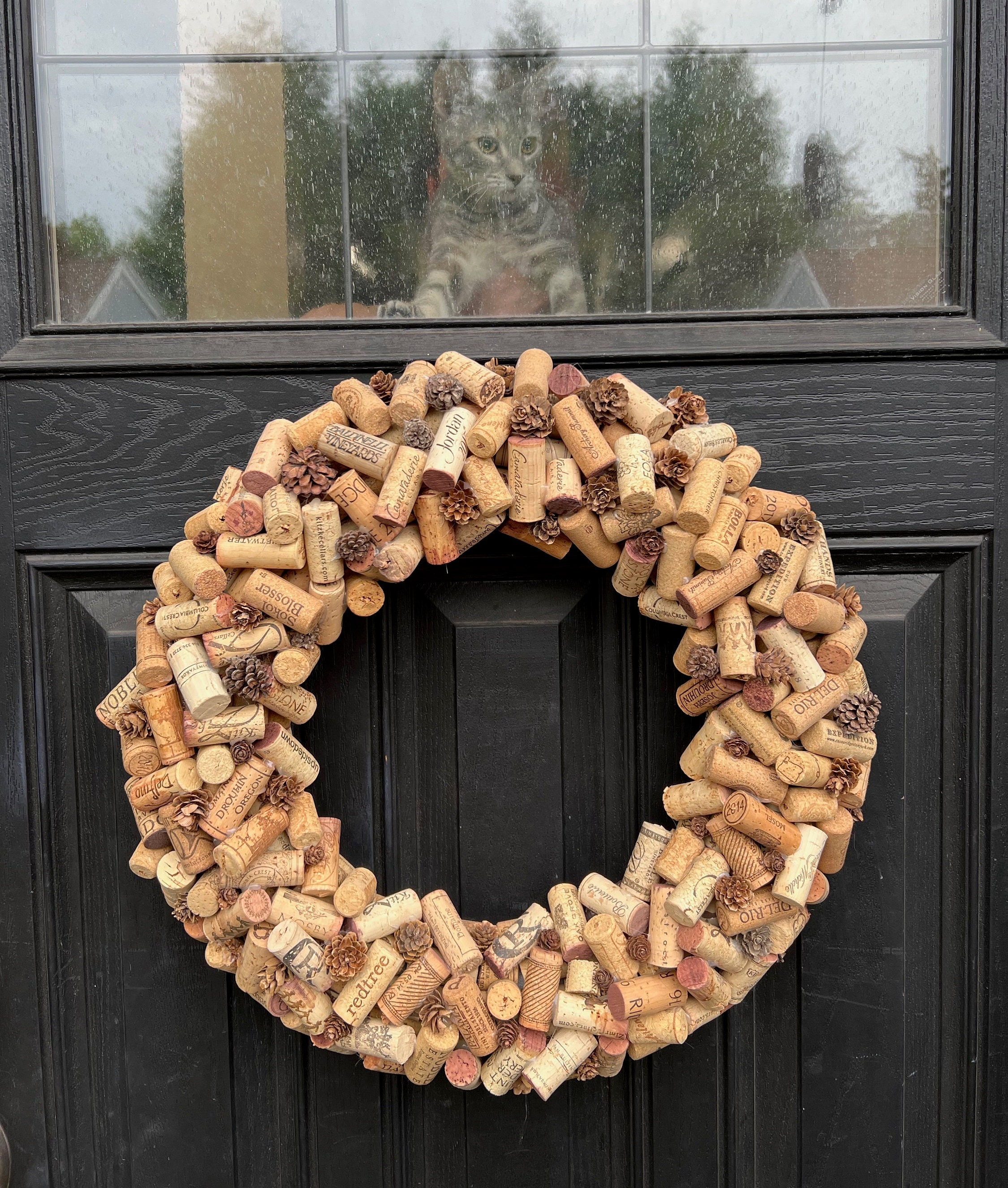 How to Make an Upcycled Wine Cork Wreath - My Humble Home and Garden