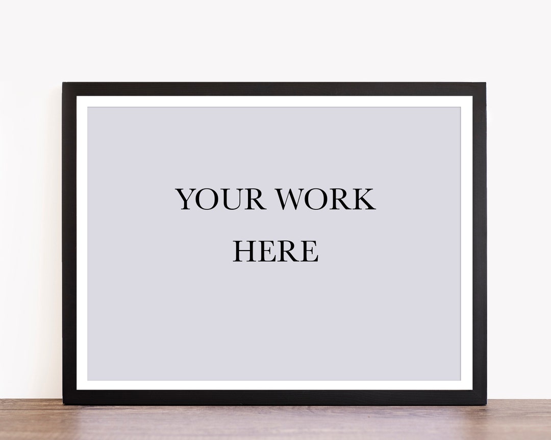 Mockup Modern Black Thin Wood Frame Smart Object Psd,art Work