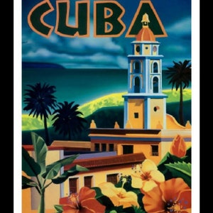Impresión de arte de pared de viaje vintage / Póster de vacaciones retro / Decoración de destino único / Regalo para viajeros / Póster de Cuba