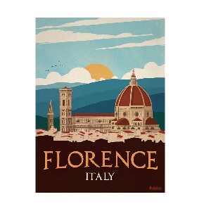 Florence Vintage Travel Poster, Art Prints, Travel Print, Art Gifts, Money Saving Print Set, Travel Print, Vintage Travel Wall Art