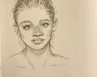 Custom Hand Drawn Pencil Portrait Drawing A4 - Etsy