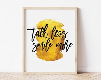 Talk Less Smile More, Hamilton Wall Art, Hamilton Quotes, Hamilton Broadway Poster, Hamilton Gifts, Alexander Hamilton, Printable