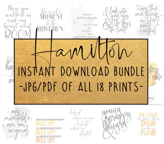 Hamilton Prints Digital Download Bundle Instant Download Of Etsy