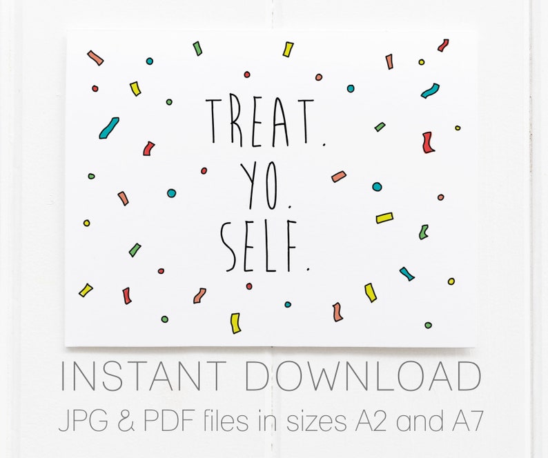 PRINTABLE Treat Yo Self Card Parks and Rec Card Parks and - Etsy