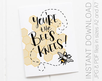 PRINTABLE Appreciation Card, Just Because Card, Friend Valentine Card, Congratulations Card, Anniversary Card, Bee Card, Thank You Card