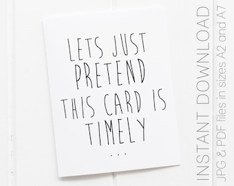 Late Birthday Card - Etsy