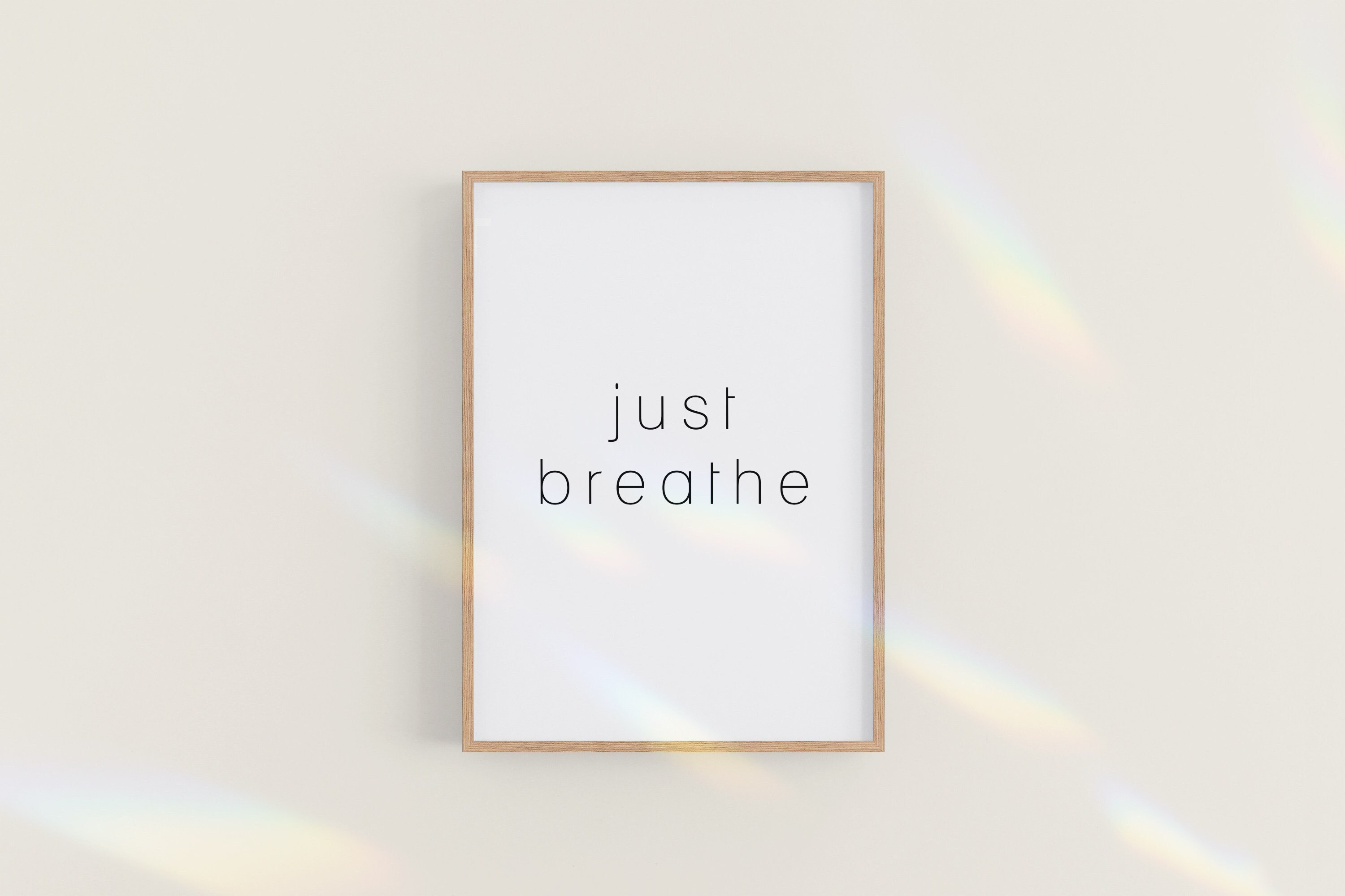 Just Breathe Sign Just Breathe Print Minimalist Art Etsy