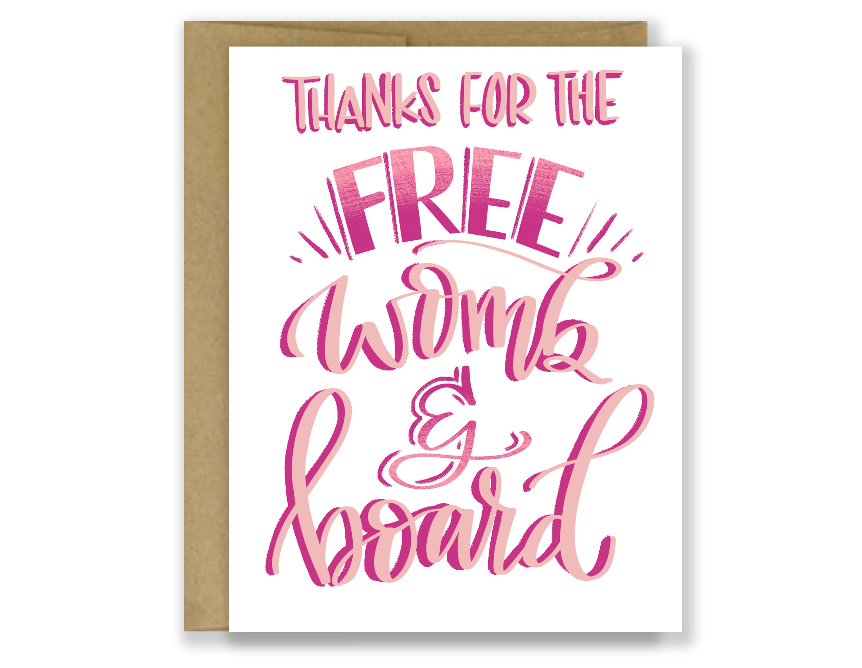 PRINTABLE Mother's Day Card Thanks for the Free Womb and - Etsy