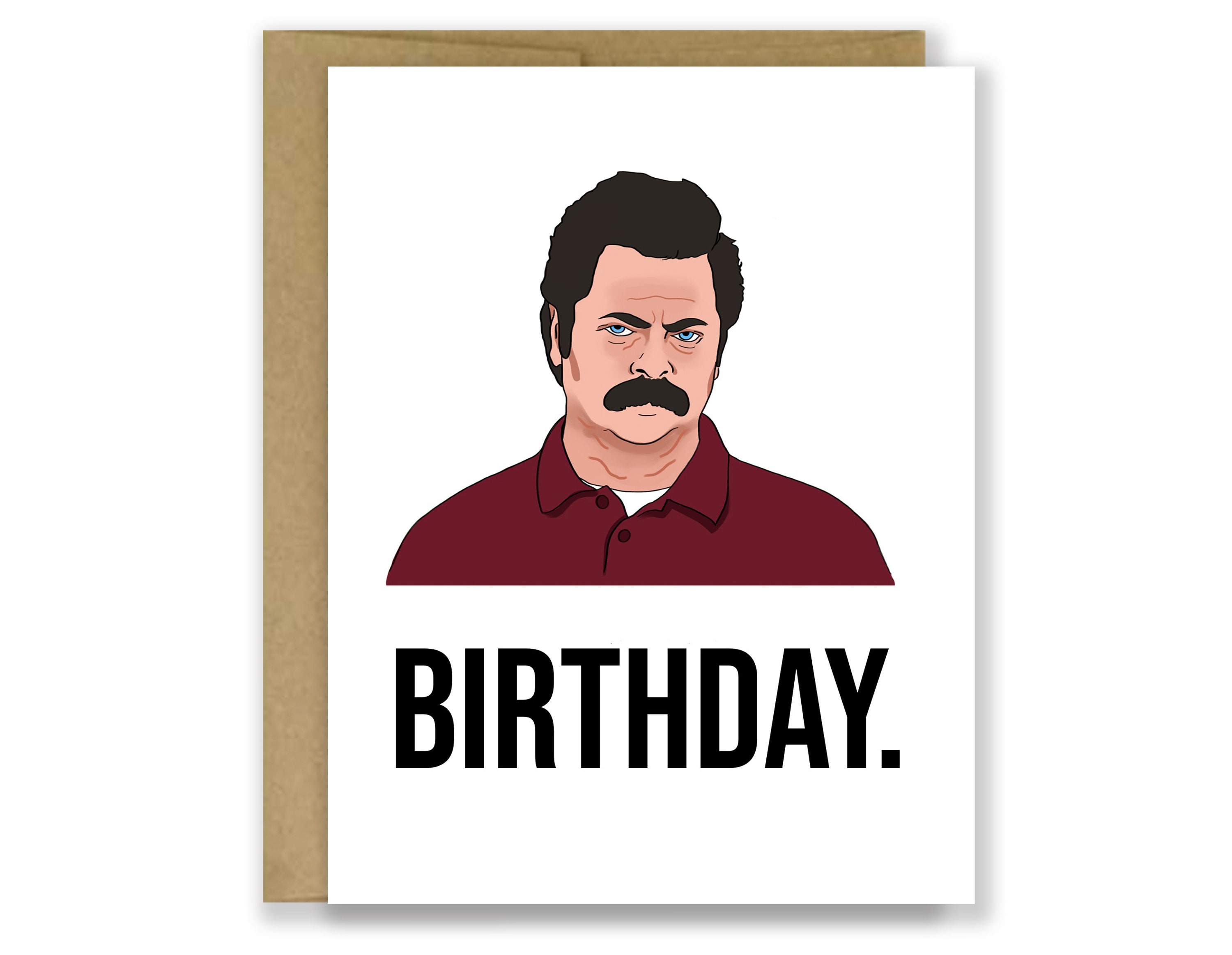 Ron Swanson Birthday Quote Printable Ron Swanson Birthday Card Parks And Recreation | Etsy New Zealand