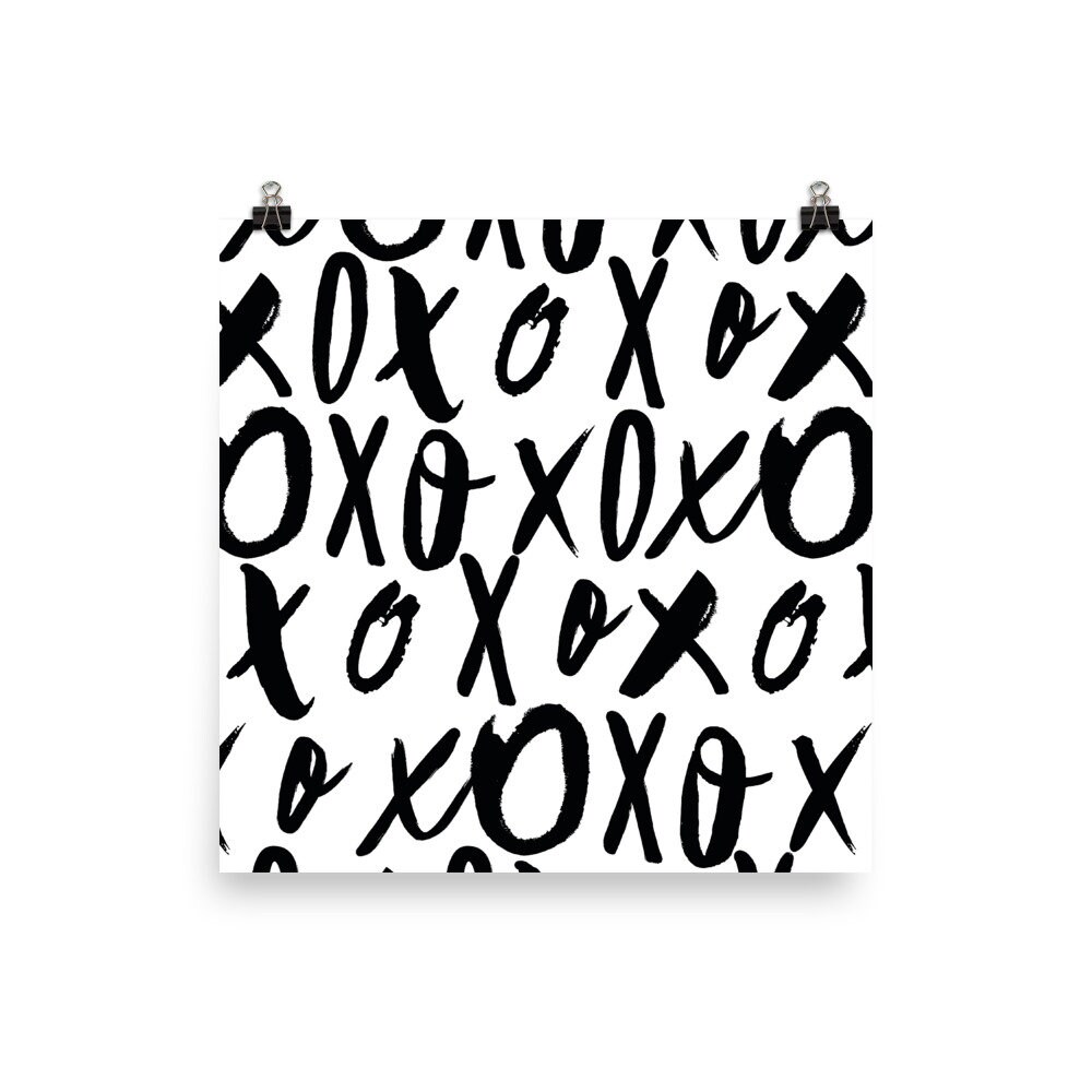XO Wall Art XO Print Hugs and Kisses Art Print Gallery Wall Etsy