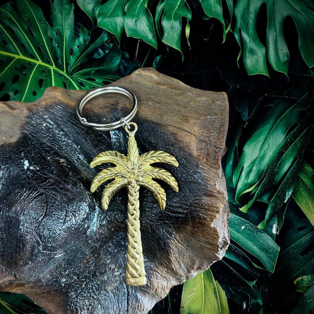 Bali Key Ring Handmade Bali Brass Palm Tree Key Chain - Etsy