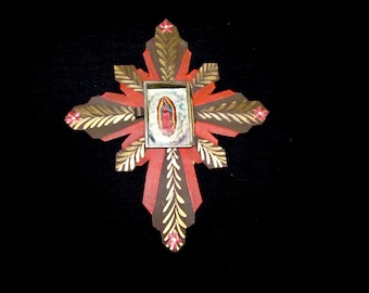 Star Tin Nicho - Hand Painted with Virgin of the Guadalupe