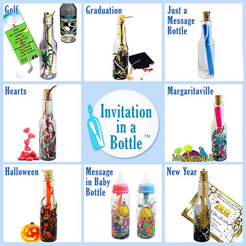 SAMPLE Invitation in a Bottle Message in a Bottle Etsy UK