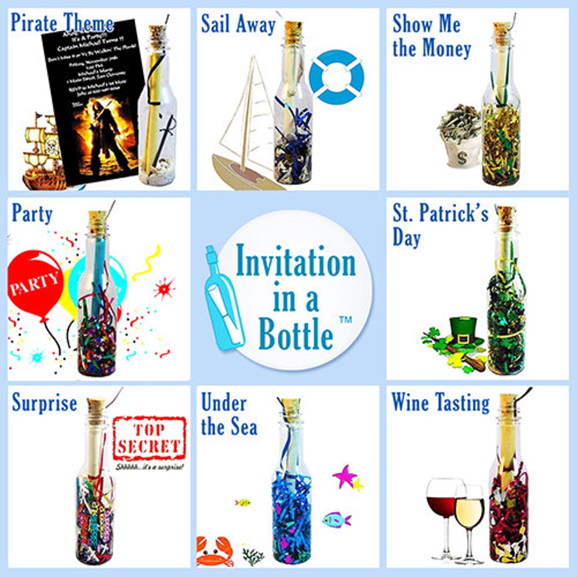 SAMPLE Invitation in a Bottle Message in a Bottle Etsy