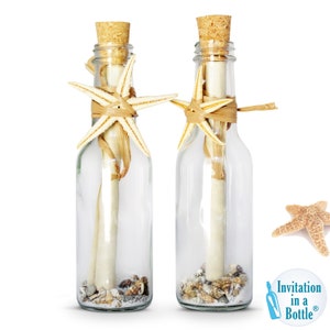 Ocean Shores Message In A Bottle Invitations Beach Weddings, Destination Wedding image 1