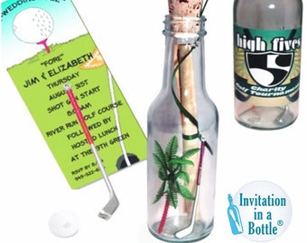 Hole Golf Invitation Bottle, Invitation in a bottle