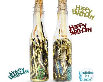 Birthday Do-It-Yourself Kit, Invitation / congratulation in a bottle