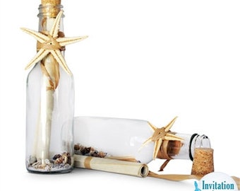 Ocean Shores Do-It-Yourself Kit, Message In A Bottle Invitations, Party Favors or Craft Projects, Congratulation