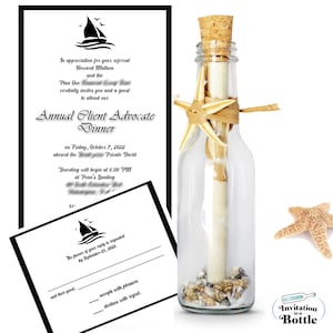Zakelijke uitnodiging in een fles - Cruise Dinner Invite - VIP-klantendiner - Optionele response-kaart