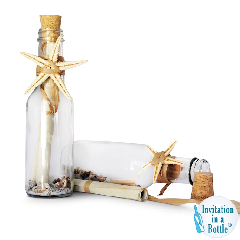 Ocean Shores Message In A Bottle Invitations Beach Weddings, Destination Wedding image 2