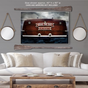 Nautical Ship Print: Rustic Navy Boat Wall Art