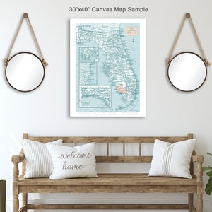 Mappa nautica personalizzata, mappa dello stato vintage, mappa della casa sul lago, arte della mappa GPS, arte della parete nautica, arte del lago, festa del papà, festa della mamma