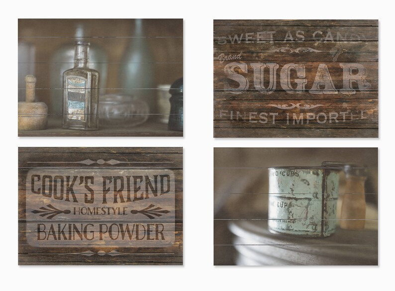 Wood Kitchen Signs Farmhouse Wall Decor Rustic Art Country Print Sign Plank Farm Teal Aqua