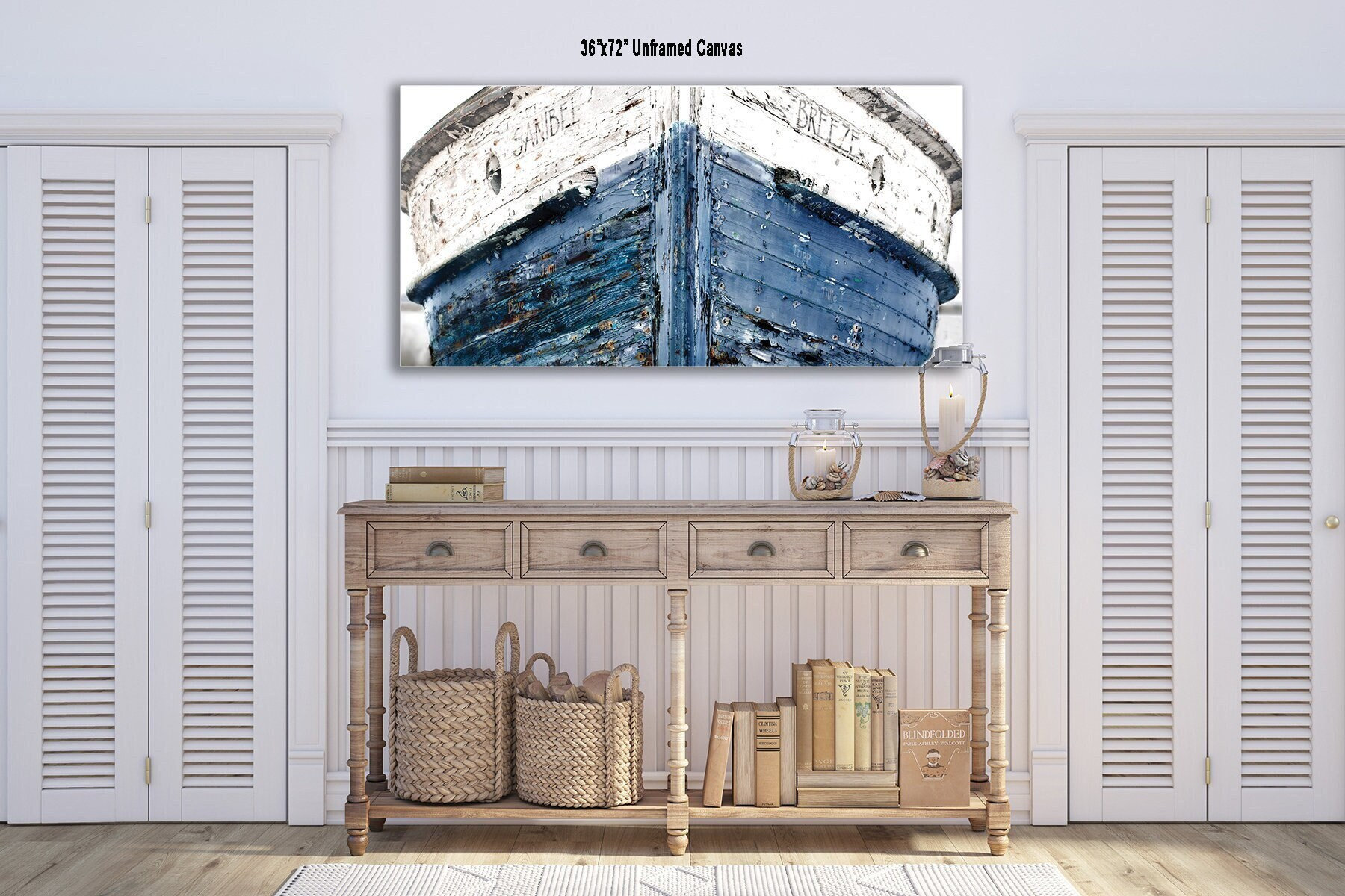 Rustic Boat Painting: Nautical Canvas Print, Lake House Decor - Etsy