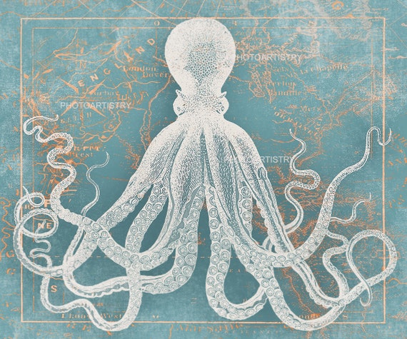 Octopus Art Teal Nautical Decor Rustic Wall Canvas Beachy Father S Day - Octopus Wall Decor Canvas Octopus Art Teal Nautical Decor Rustic Wall Canvas Beachy Father S Day - Octopus Wall Decor Canvas