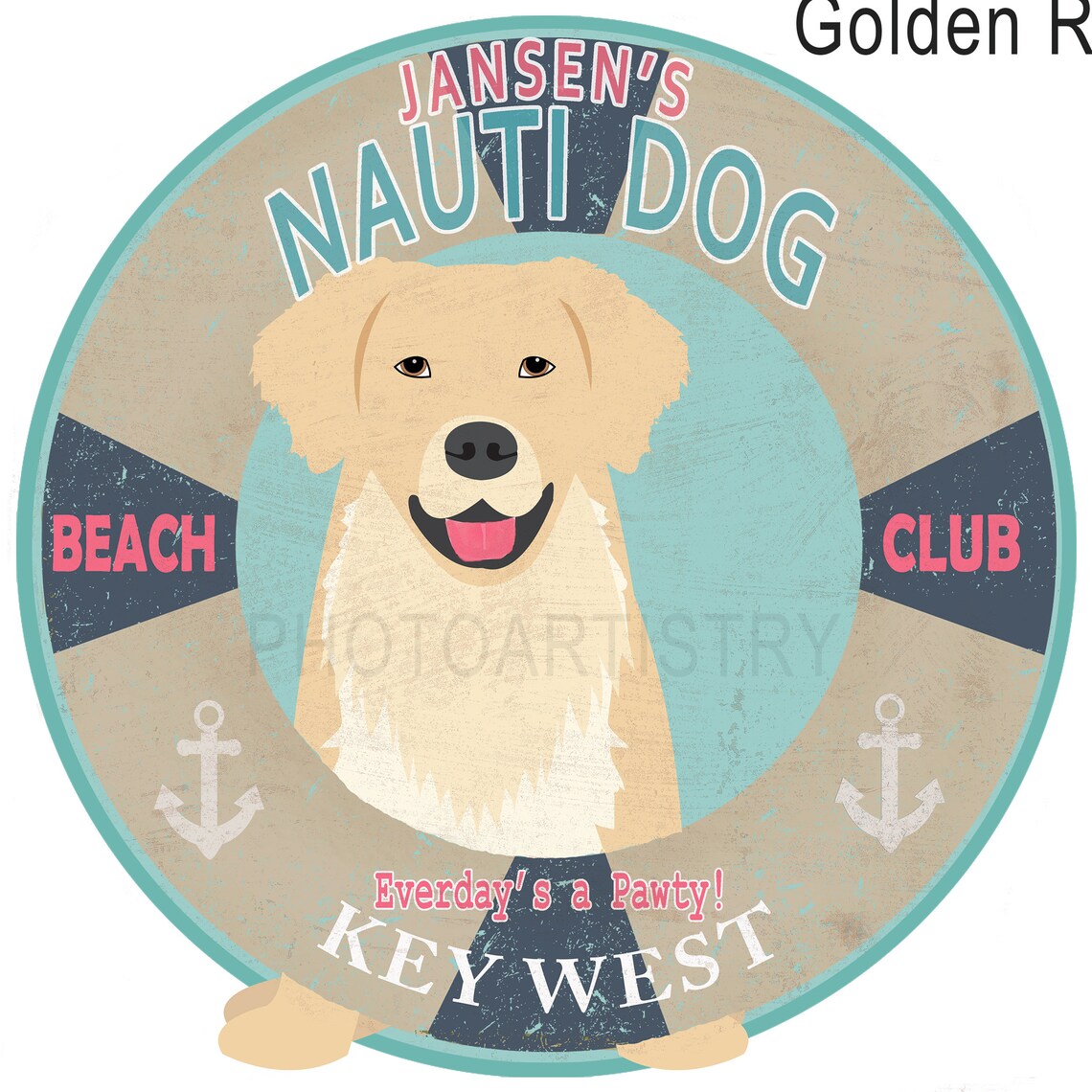 Nautical Dog Sign Personalized Nautical Dog Art Beach Bar Etsy