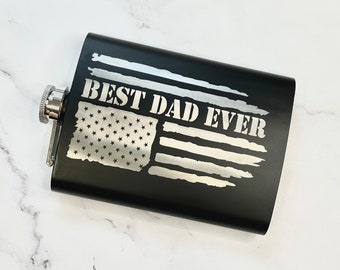 Father’s Day flask, Flask for men, Gift for him, Personalized engraved flask