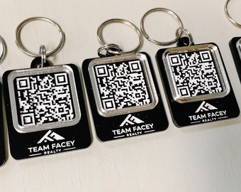 QR code keychain, Small business advertising, Business card acrylic