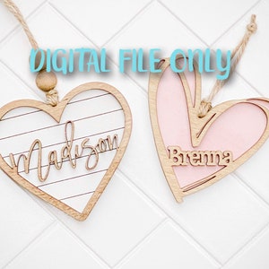 PLIK CYFROWY - Personalizowany kosz walentynkowy, plik serca Glowforge, plik laserowy SVG serce vday