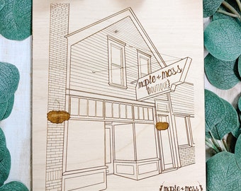 House portrait, Custom hand drawn house sign, Housewarming gift, Closing gift, Gift from realtor