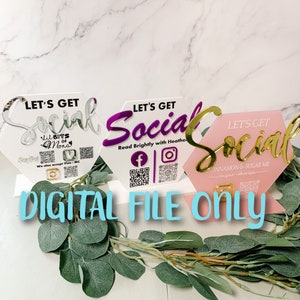 DIGITAAL BESTAND Social Media en Betalingsbestand, SVG-bestand, Glowforge-bestand