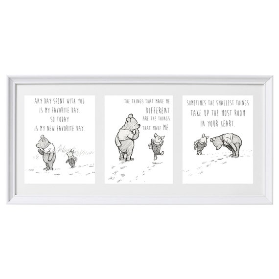 Classic Winnie The Pooh Set Of Three Prints Wall Art Nursery Image 0