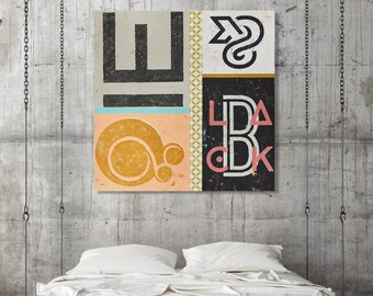 Large Mid Century Ampersand Artwork - Palm Springs inspired Abstract Typography - Modern Loft Space Decor Living Room Bedroom Decor by CMFA