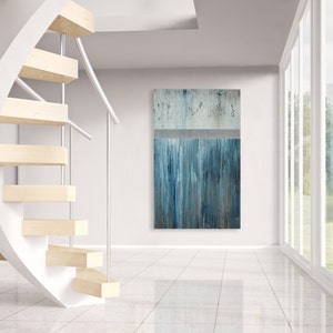 Abstract Painting Large Blue Landscape Wall Art Modern Acrylic Canvas Artwork Contemporary Interior Design by Chris Mundwiller image 5