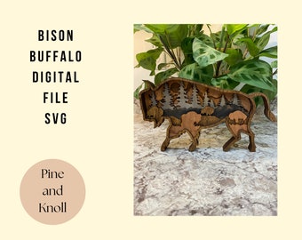 Bison Buffalo SVG Large Layered Bison Buffalo Digital Download SVG File Laser Cut File