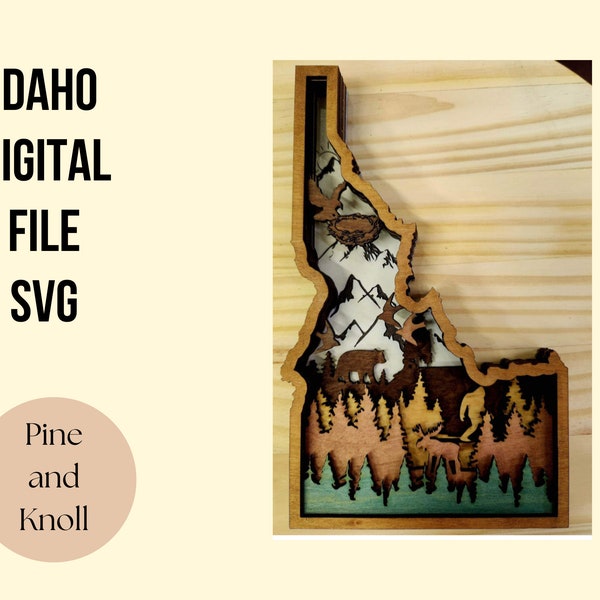 Idaho State Layered Digital Download SVG Laser Cut File
