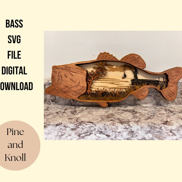 Bass SVG 5 Layers Digital File Laser Cut File Multi Layer