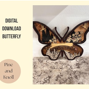 Layered Butterfly Digital Download SVG Digital File Laser Cut File