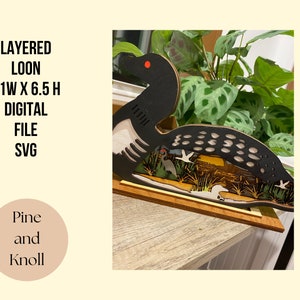 Loon Layered Loon Digital File  Laser File Glowforge File Digital Download SVG Cutting Machine File