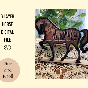 Horse Left Facing Layered Horse Digital File Download Laser File SVG Laser Cutting